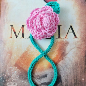 DIY Minifigure Rose Crochet Bookmark Unique Pattern for Book Lovers Bookworm Educators and Teachers Instant PDF Download