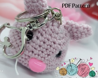 Adorable Crochet Mouse Head Keychain PDF Pattern - Perfect Craft for Beginners and Amigurumi Lovers Digital download
