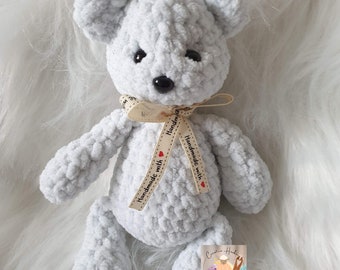 crocheted lovey bear amigurumi stress reliever
