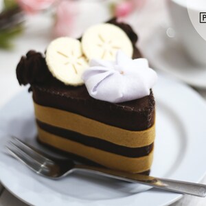 DIY Pastel de Plátano en Fieltro - Plantilla PDF - Patrones de Costura con Tutorial