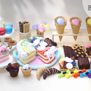 Felt Cake Shop DIY - PDF Template - Sewing Patterns with Tutorial - Felt Food - Felt Bakery - 15 products