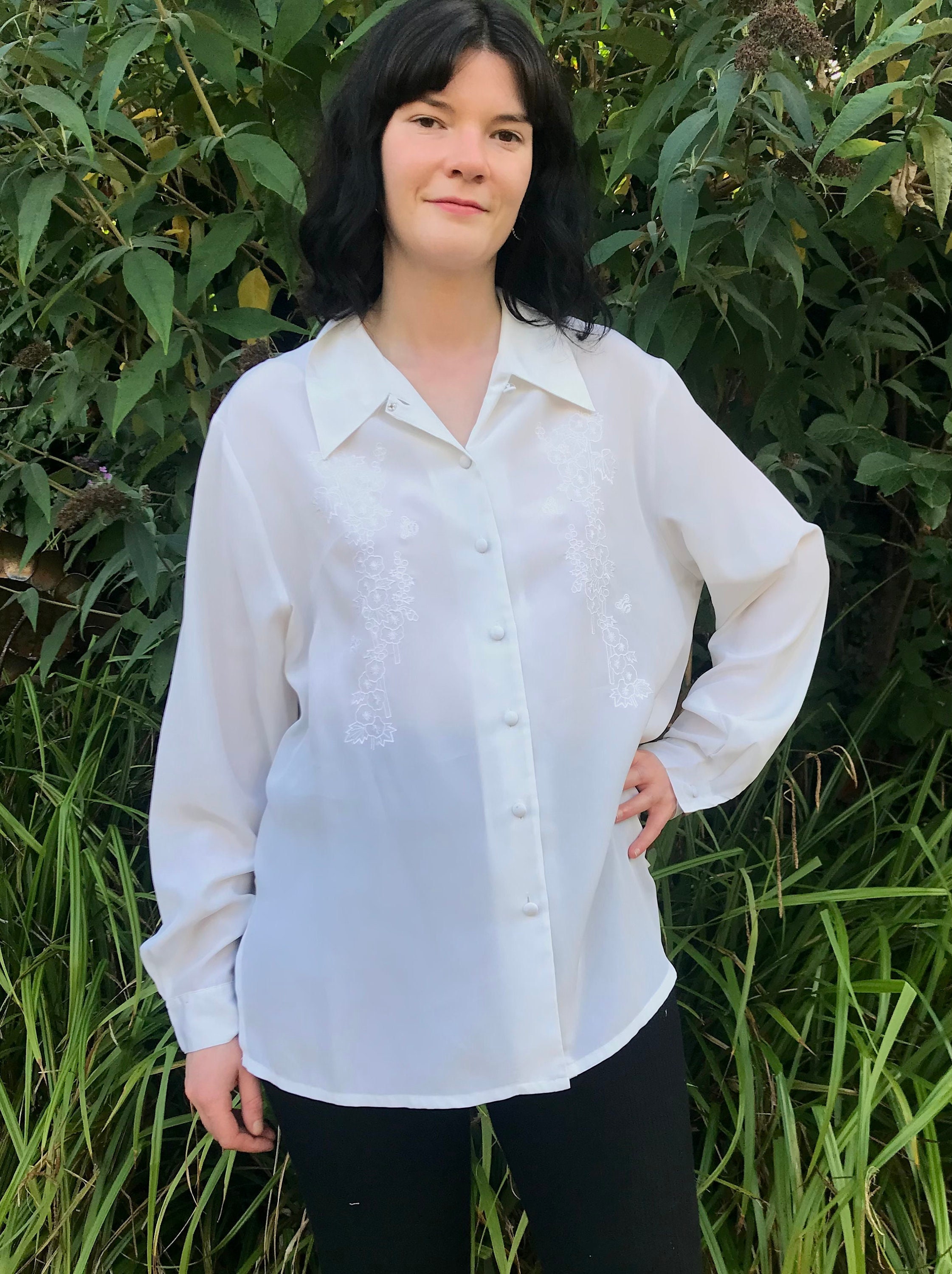 Cute white dressy shirts Clearance