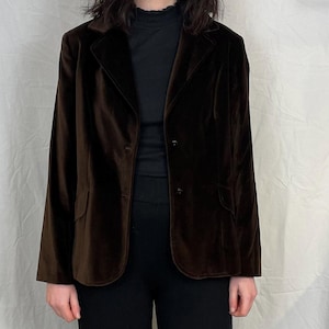 Vintage 80s Brown Cotton Velvet Jacket