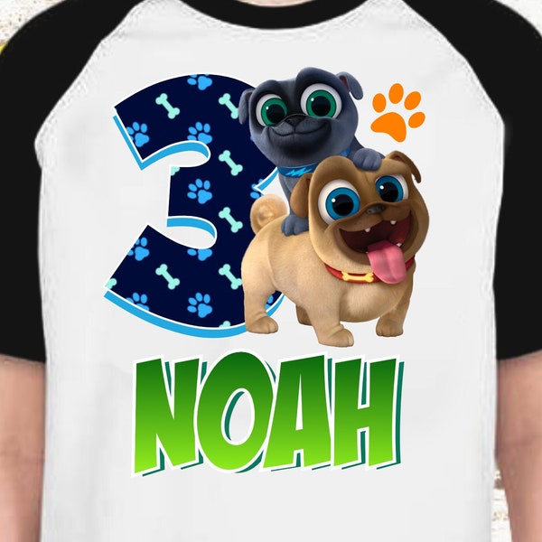 Puppy Dog Pals Birthday Shirt, Puppy Dog Pals Party Raglan, Puppy Dog Pals Outfit, Unisex Puppy Dog Pals Family Matching Shirts - Custom new