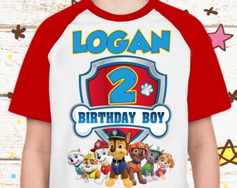 paw patrol birthday shirt design