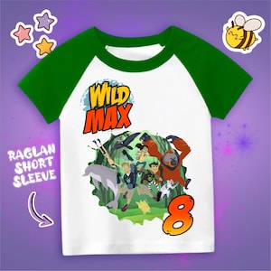 Friends Kratts Personalized Birthday T Shirt, Wild Friends Theme Party, Personalized Raglan Name & Age,Explorer Custom T Shirt,Gift for Kids
