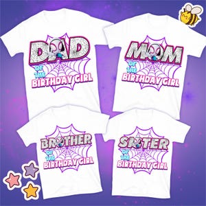 Girl Spiderman Inspired Birthday Shirt, Spidey & Ghost Spider theme Party, Personalized shirt kids, Gift Birthday Shirt, family tees Custom