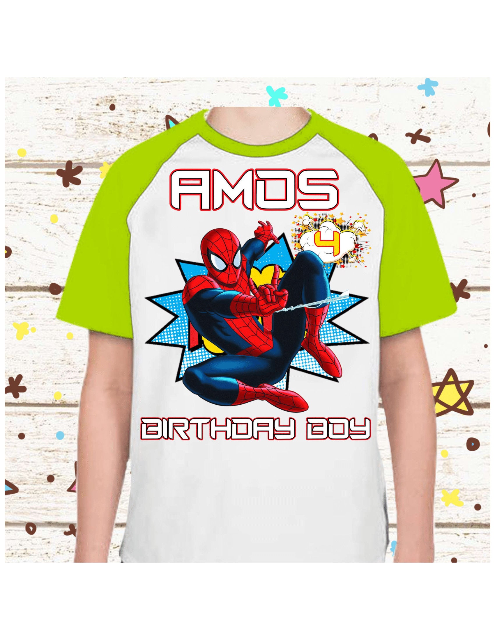 Spiderman Birthday shirt Spiderman theme party shirt Raglan | Etsy