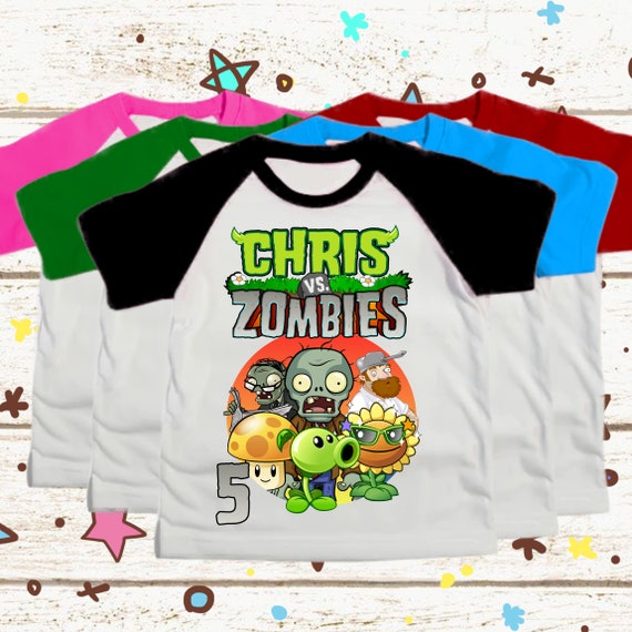 Camiseta plantas contra zombies niños sale