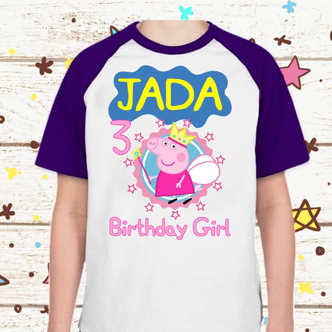 Peppa Pig Girls Birthday Shirt Girl Pig Birthday Theme Etsy