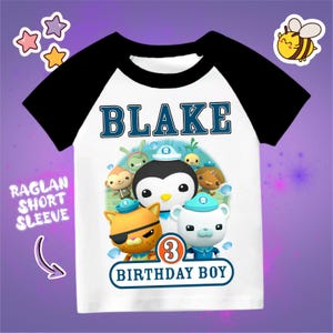 Custom Octonauts Birthday Raglan Shirt: Family Matching Party Theme