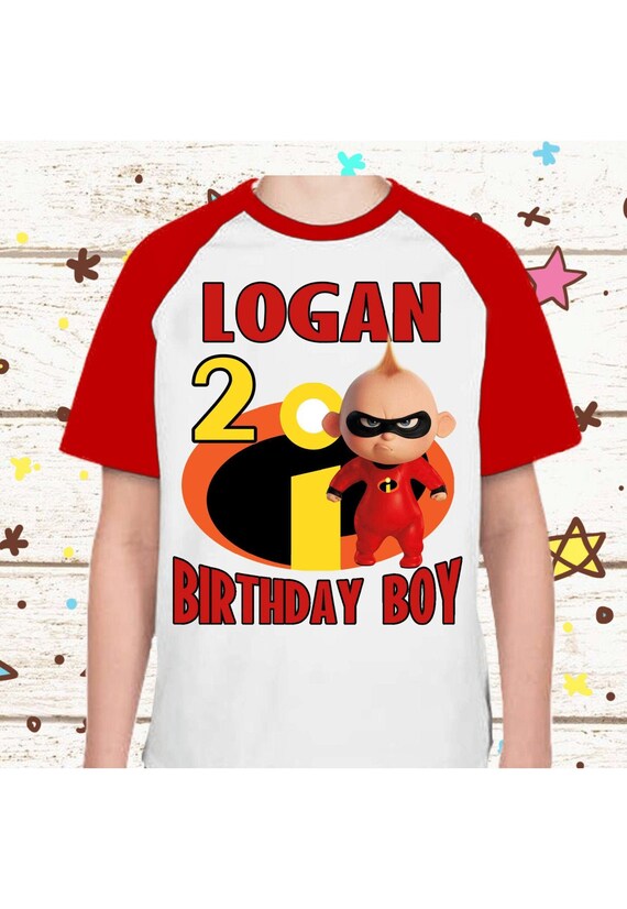 Camiseta de cumplea os de Incredibles Nombre personalizado y edad