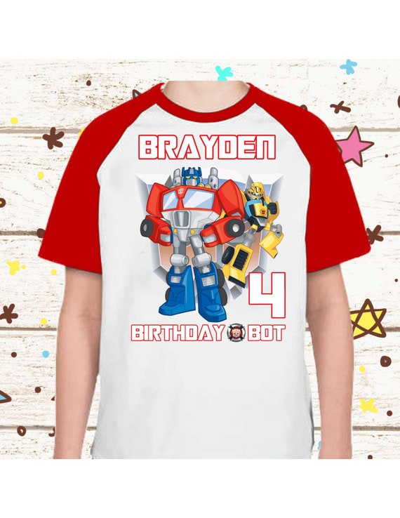 Personalized transformers birthday shirt online