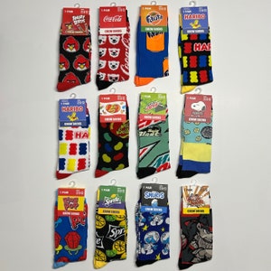 Odd Sox Crazy Socks Funny Novelty Crew Socks Food Snack Candy Soda Retro Gag Gift Party | Men & Women Adult Size 6-13 | Fast Shipping