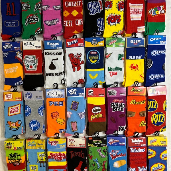 Odd Sox Crazy Socks Funny Novelty Crew Socks Food Snack Candy Cereal Holiday Gift Gag Party | Men & Women Adult Size 6-12 | Fast Shipping