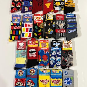 Snack Character Odd Sox Crazy Socks Funny Novelty Crew Socks Food Candy Cereal Gift Gag Party | Homens e mulheres, tamanho adulto 6-12 | Envio rápido