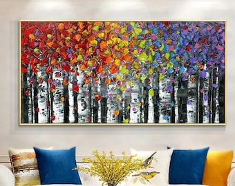 Oversized Wall Art - Vibrant Abstract Canvas Painting, Extra Large Handmade Wall Painting for Modern Home Aesthetic, Housewarming Gift