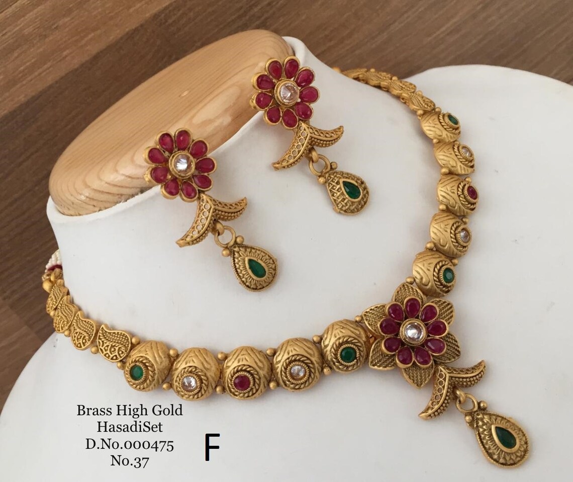 South indian and gujarati bridal jewelry high brass gold Etsy