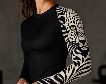 Jaguar Sleeve Rash Guard | BJJ, MMA, Surf Athletic Top (UV Protection)