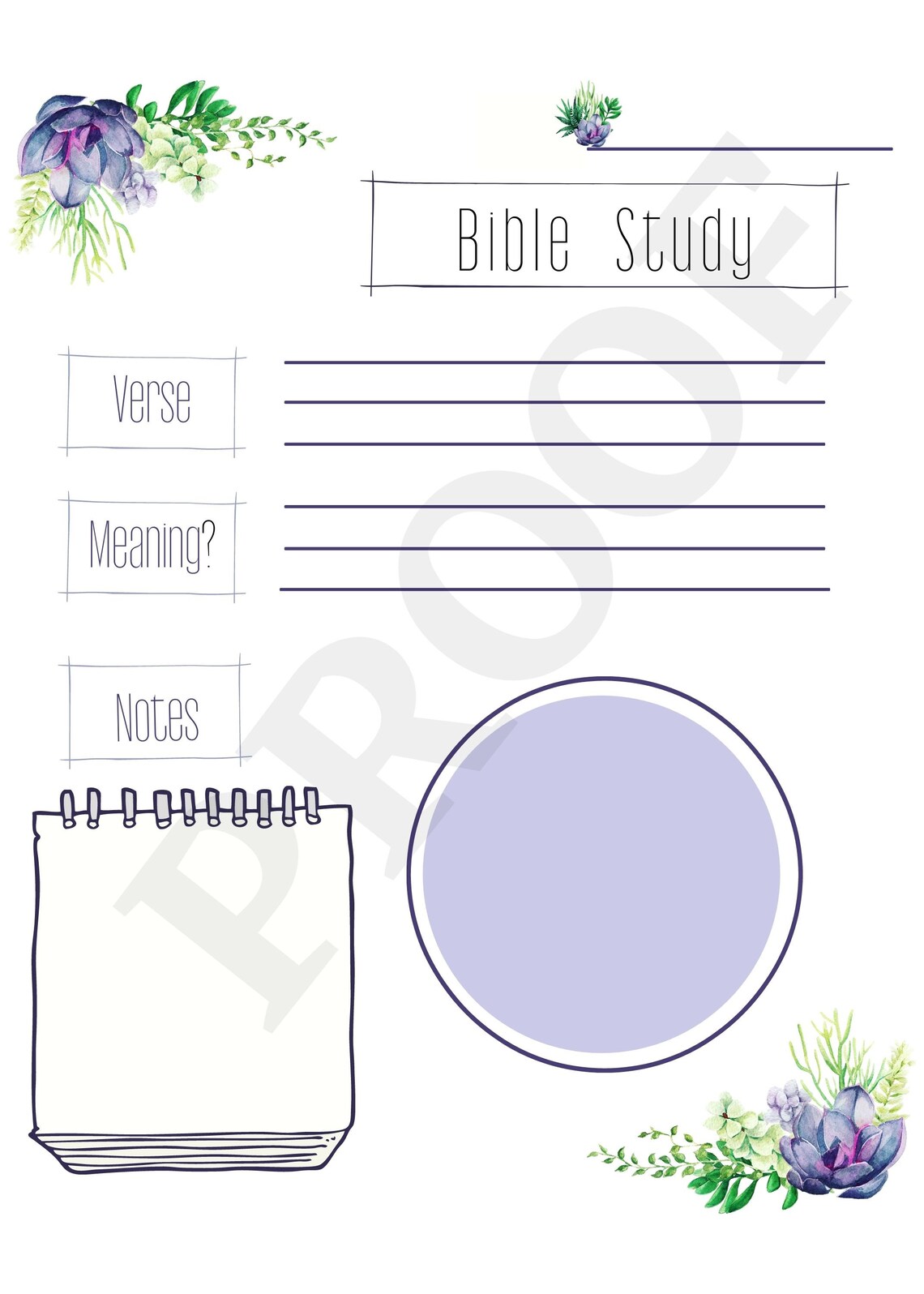 Bible Study Notes Printable Journal Page Digital Christian | Etsy