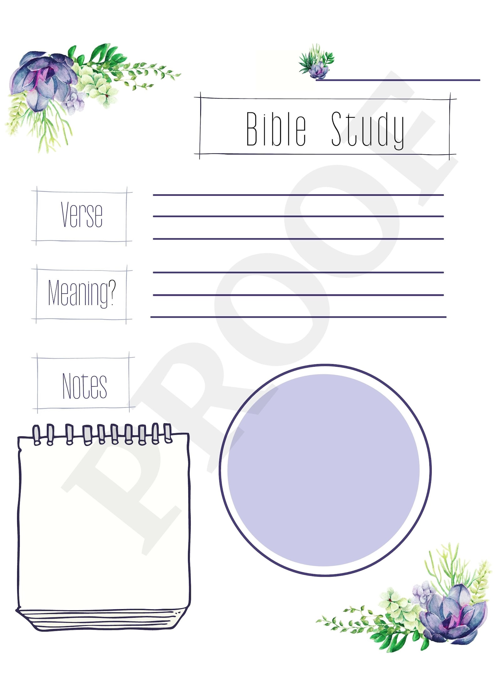 Bible Study Notes Printable Journal Page Digital Christian | Etsy