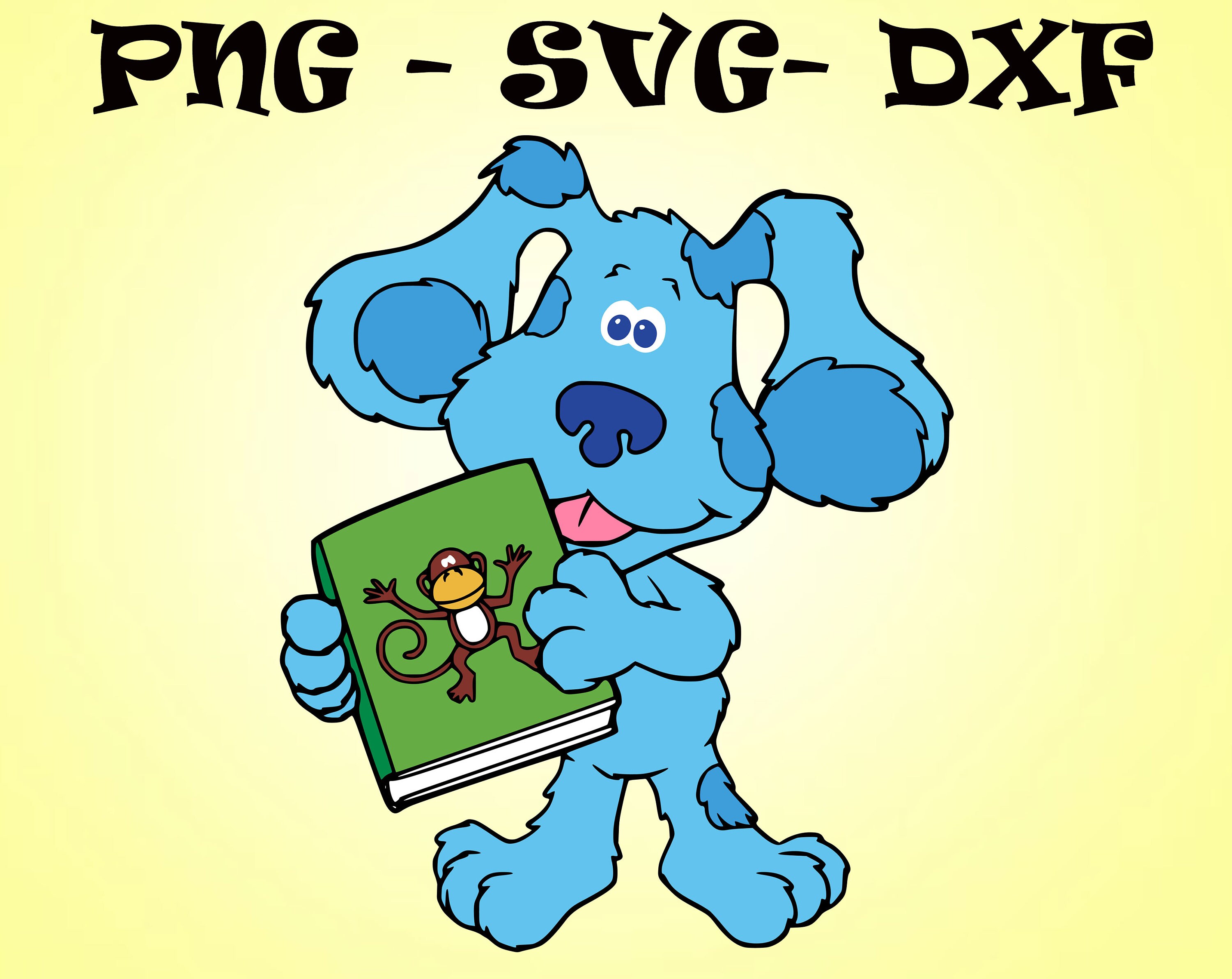 Download Blue Holds a Monkey Book svg dxf png Blue's Clues svg | Etsy