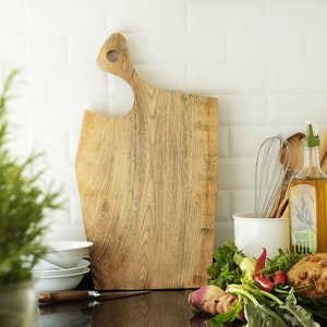 Rustic hackberry wood cutting serving presentation board image 1