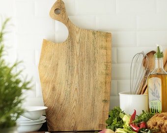 Rustic hackberry wood cutting serving presentation board