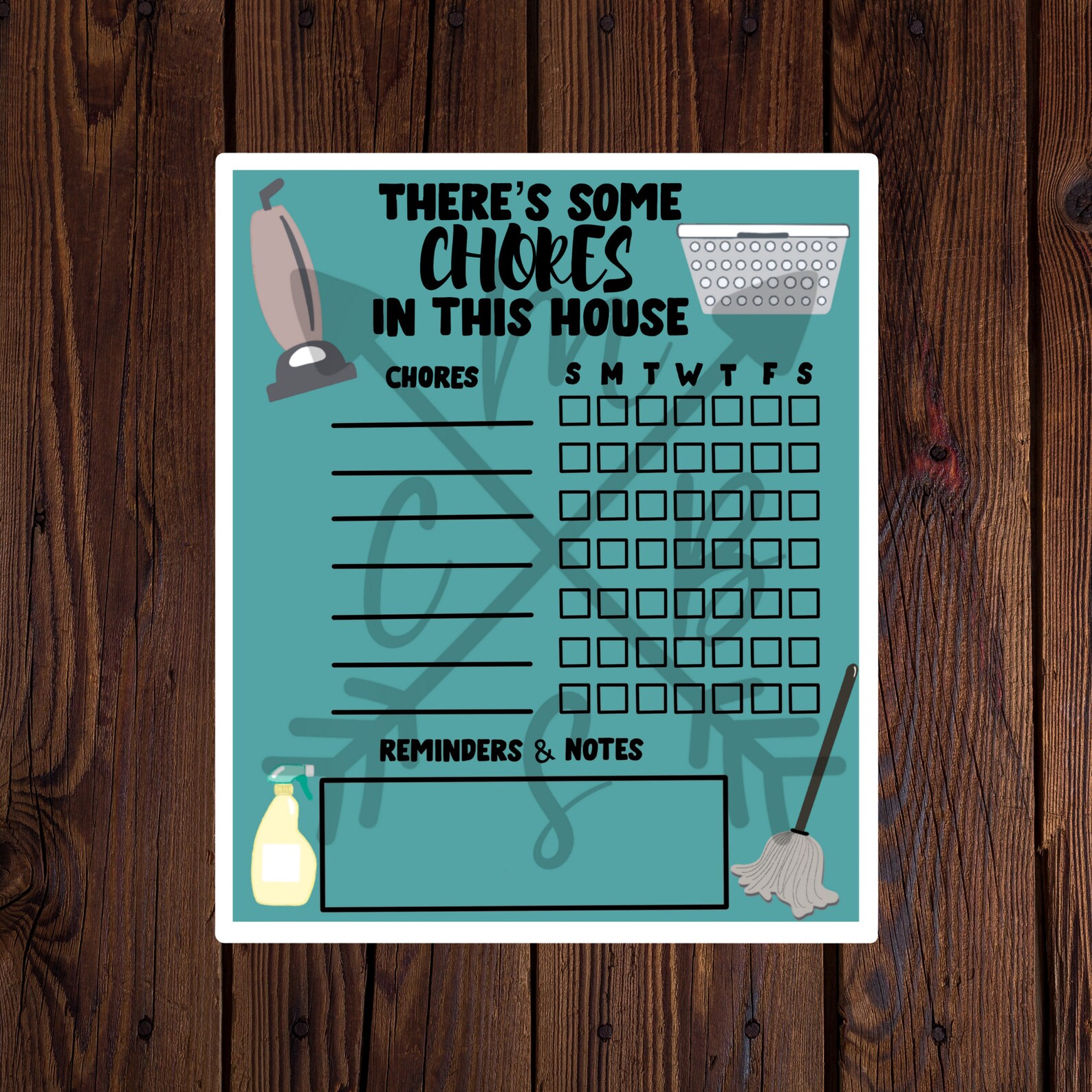 Weekly Chore Chart Printable/theres Some Chores in This House Etsy