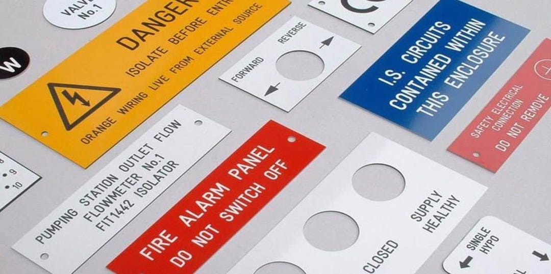 Engraved Industrial Tags, Engraved Plastic Labels, Engraved Lamicoid ...
