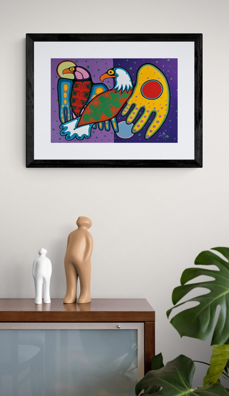 First Nation Indigenous Art Friends by Jim Oskinigeesh Art Print