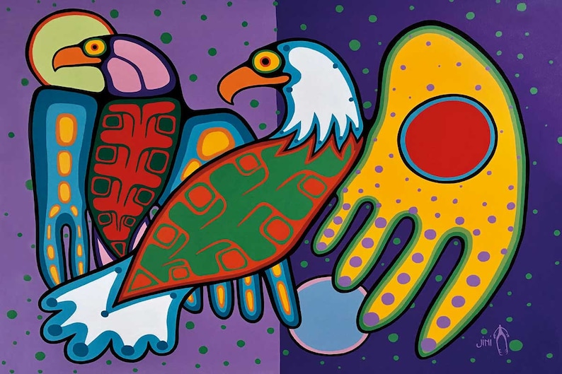 First Nation Indigenous Art Friends by Jim Oskinigeesh Art Print