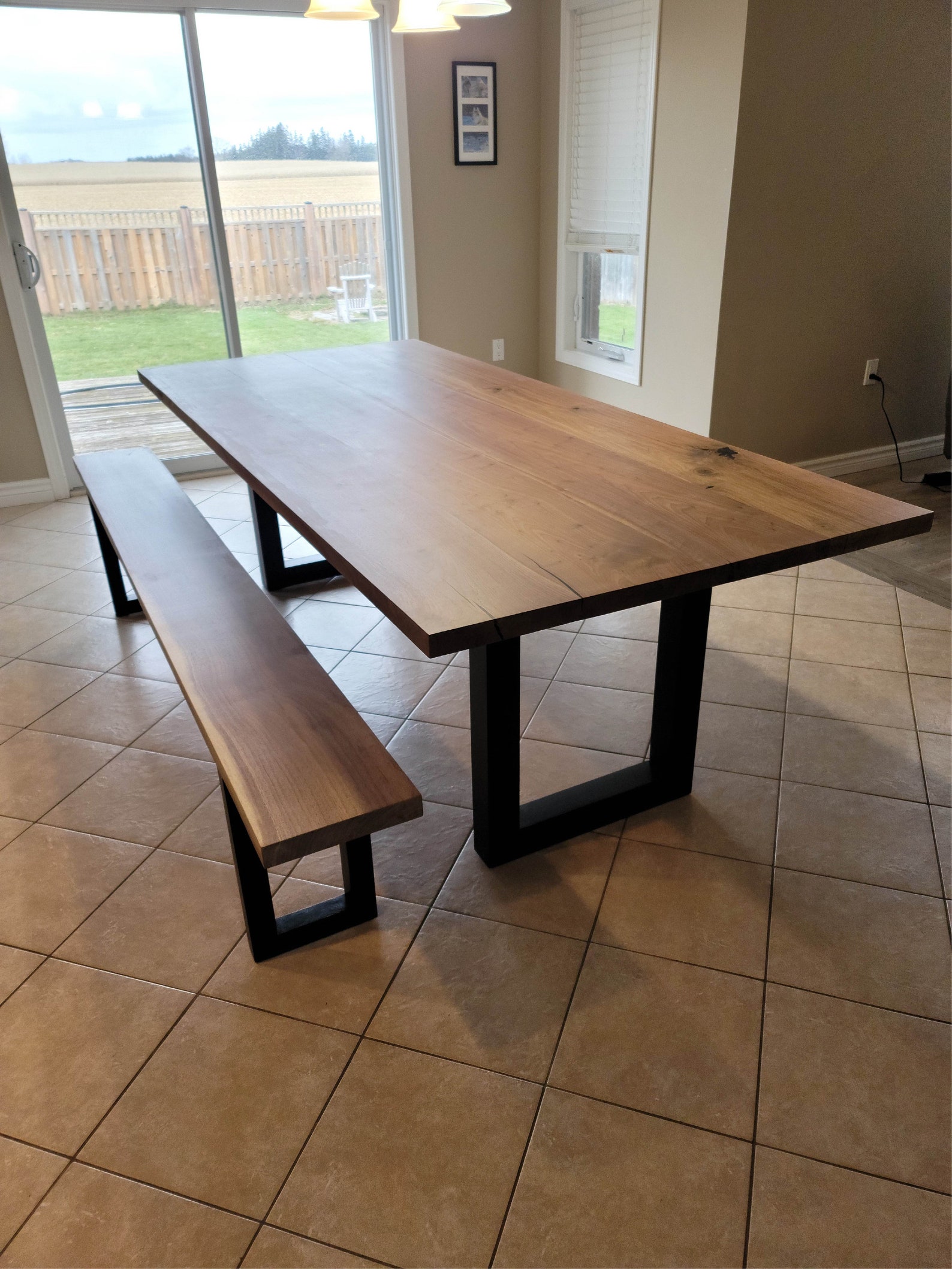 Walnut Dining Table With Bench - Etsy