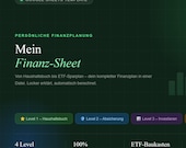 Finanz-Sheet | Google Sheets Vorlage Deutsch | Haushaltsbuch Notgroschen ETF Sparplan Budgetplaner Finanzplanung