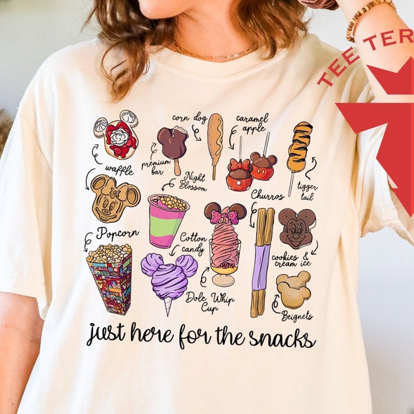 Disney Snack Goals Shirt, Comfort Colors® Tee, Just Here For The Snacks Shirt, Disney Lover Gift, Disney Vacation Shirt, Disney Epcot Shirt