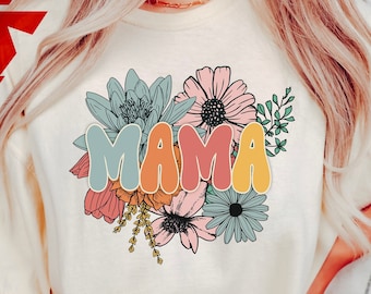 Comfort Color Mama Shirt, Mama Tshirt, Mother's Day Gift for Mother, Pregnancy Reveal to Mama, Cool MAMA Shirt, Mom Tshirt, Gift for Her