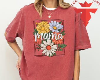 Comfort Colors Mama Shirt, Mama Floral Tshirt, Mother's Day Gift, Pregnancy Reveal to Mama, Gift Shirt for Mom, Mama Cute Gift, Mimi Tee