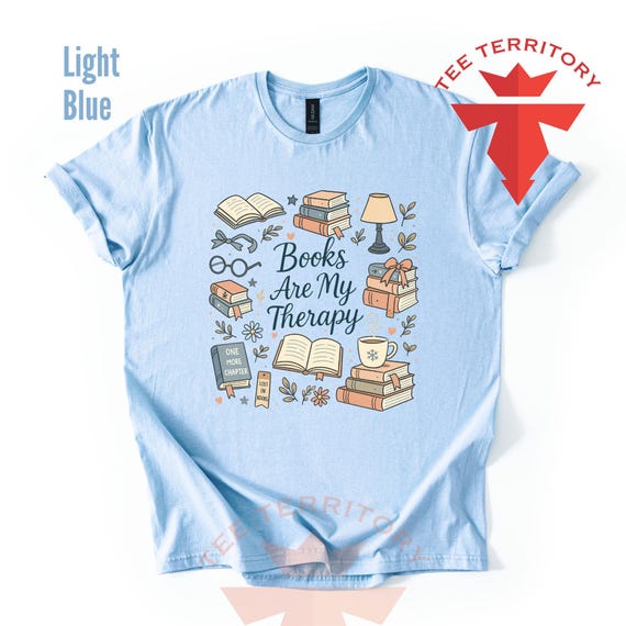 Books are My Therapy T-shirt, Book Club Shirt, Bookworm Shirt, Gildan Softstyle Book Club Tshirt, Cozy Fall Tshirt, Cute Book Nerd Gift