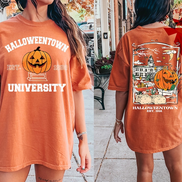 Comfort Colors® Vintage Halloweentown 1998 Tshirt, 2 Side Halloweentown University Shirt, Fall Tee, Halloweentown Tee, Halloween Retro Shirt