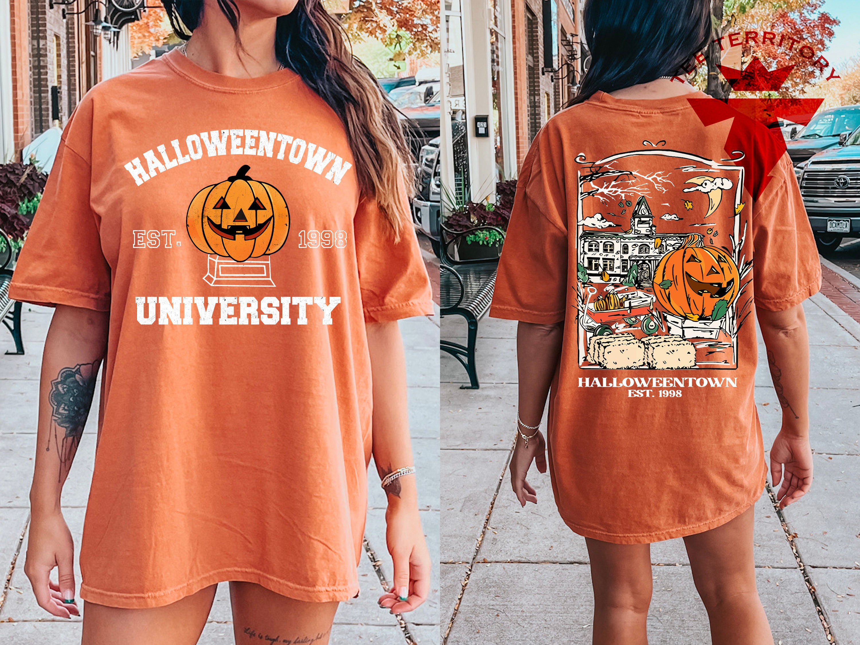 Comfort Colors® Vintage Halloweentown 1998 Tshirt, 2 Side Halloweentown University Shirt, Fall Tee, Halloweentown Tee, Halloween Retro Shirt