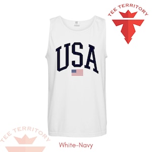USA Comfort Colors Tank Top, Unisex USA Tank Top, Retro Style USA Tank Top, 4th of July Tank Top, Usa Flag Shirt, Usa Flag Tank Top, image 4