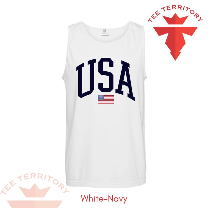 USA Comfort Colors Tank Top, Unisex USA Tank Top, Retro Style USA Tank Top, 4th of July Tank Top, Usa Flag Shirt, Usa Flag Tank Top, image 4