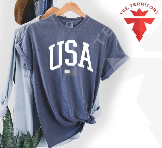Comfort Colors USA Tshirt, White Flag 4 of July Tshirt, USA Flag Tshirt, USA Shirt for 4of July, Independent Day Shirt, Big Letter Usa Shirt