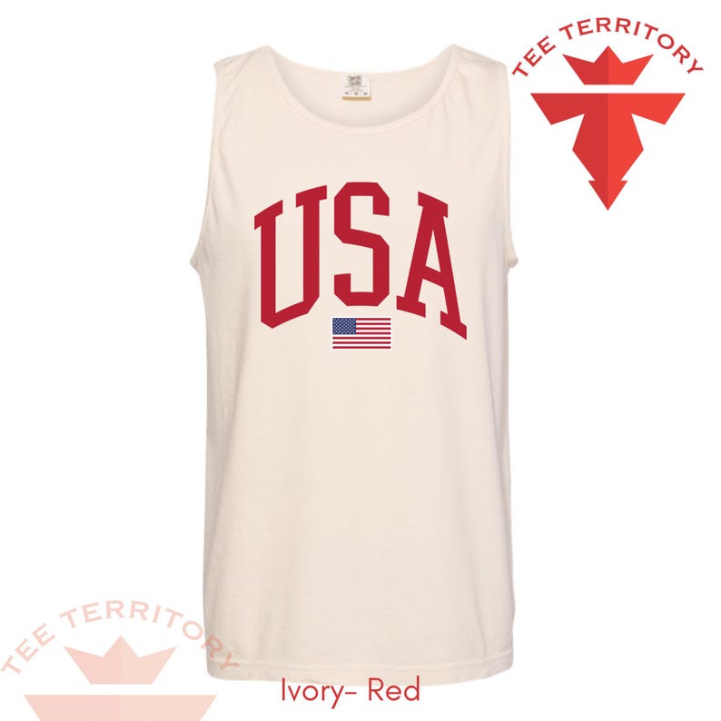 USA Comfort Colors Tank Top, Unisex USA Tank Top, Retro Style USA Tank Top, 4th of July Tank Top, Usa Flag Shirt, Usa Flag Tank Top, image 6