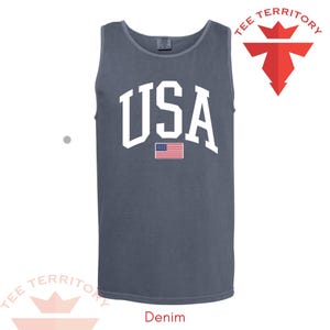 USA Comfort Colors Tank Top, Unisex USA Tank Top, Retro Style USA Tank Top, 4th of July Tank Top, Usa Flag Shirt, Usa Flag Tank Top, image 5