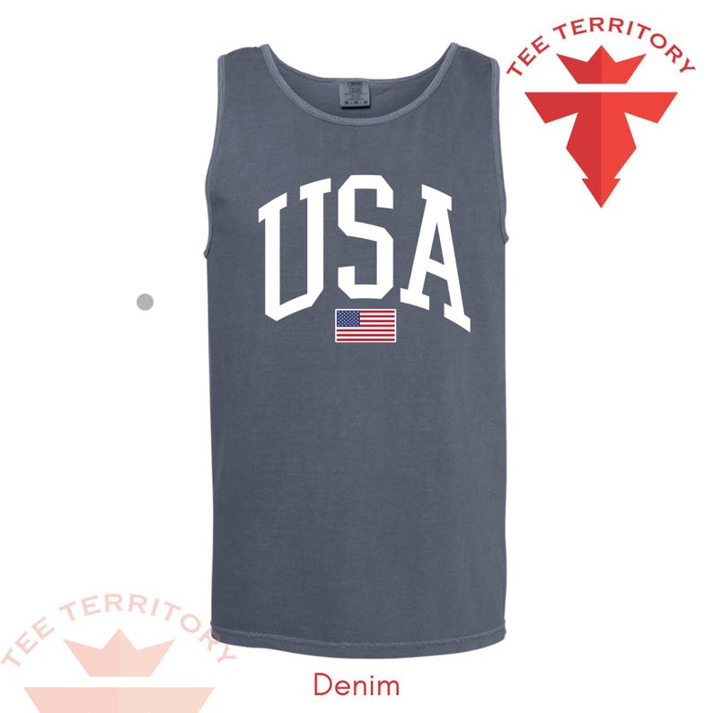 USA Comfort Colors Tank Top, Unisex USA Tank Top, Retro Style USA Tank Top, 4th of July Tank Top, Usa Flag Shirt, Usa Flag Tank Top, image 5