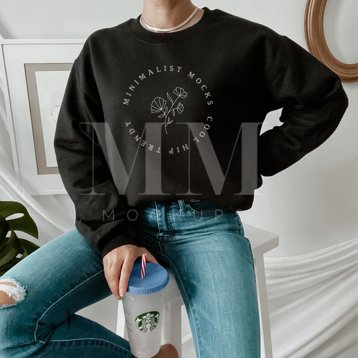 Download Gildan 18000 mockup. Gildan black sweatshirt mock up. | Etsy
