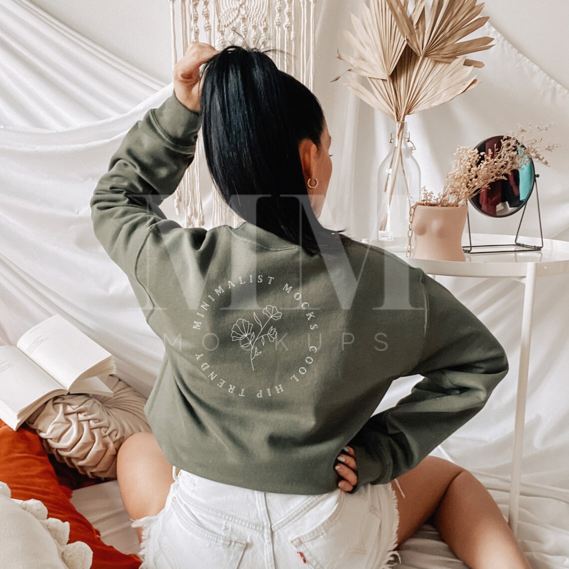 Download Gildan 18000 mockup. Gildan military green back sweatshirt | Etsy