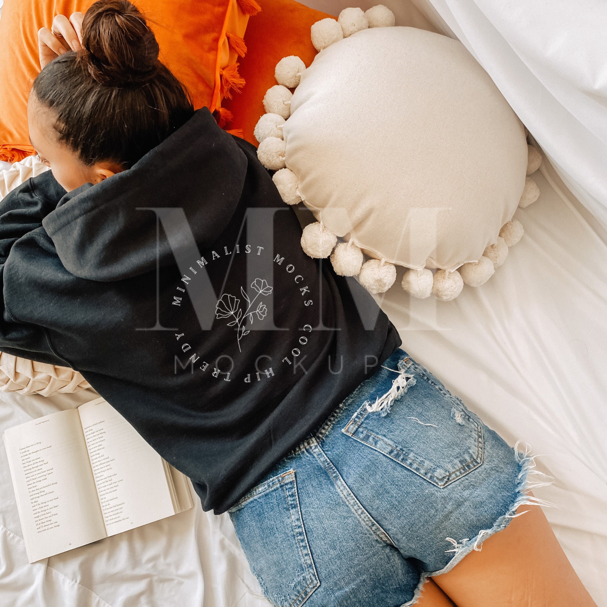 Download Gildan 18500 mockup. Gildan black hoodie back sweatshirt ...