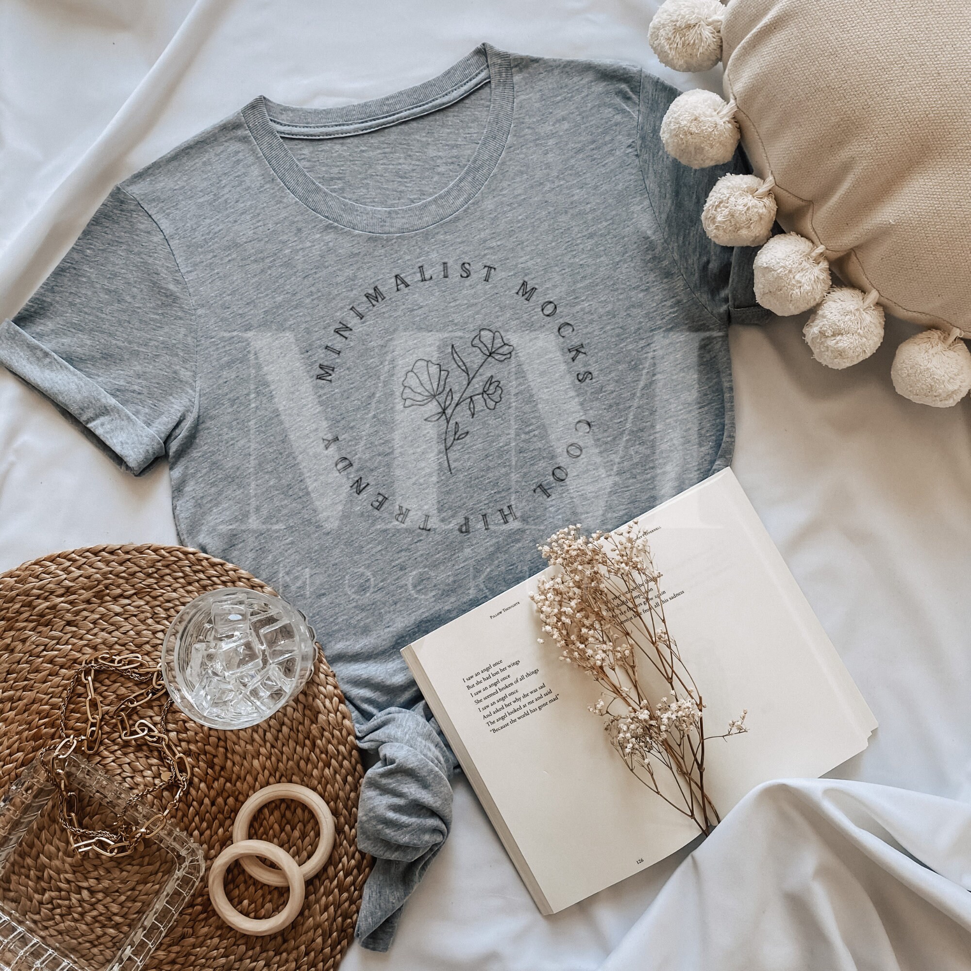 Download Bella Canvas 3001 flat lay mockup. Bella Canvas heather ...